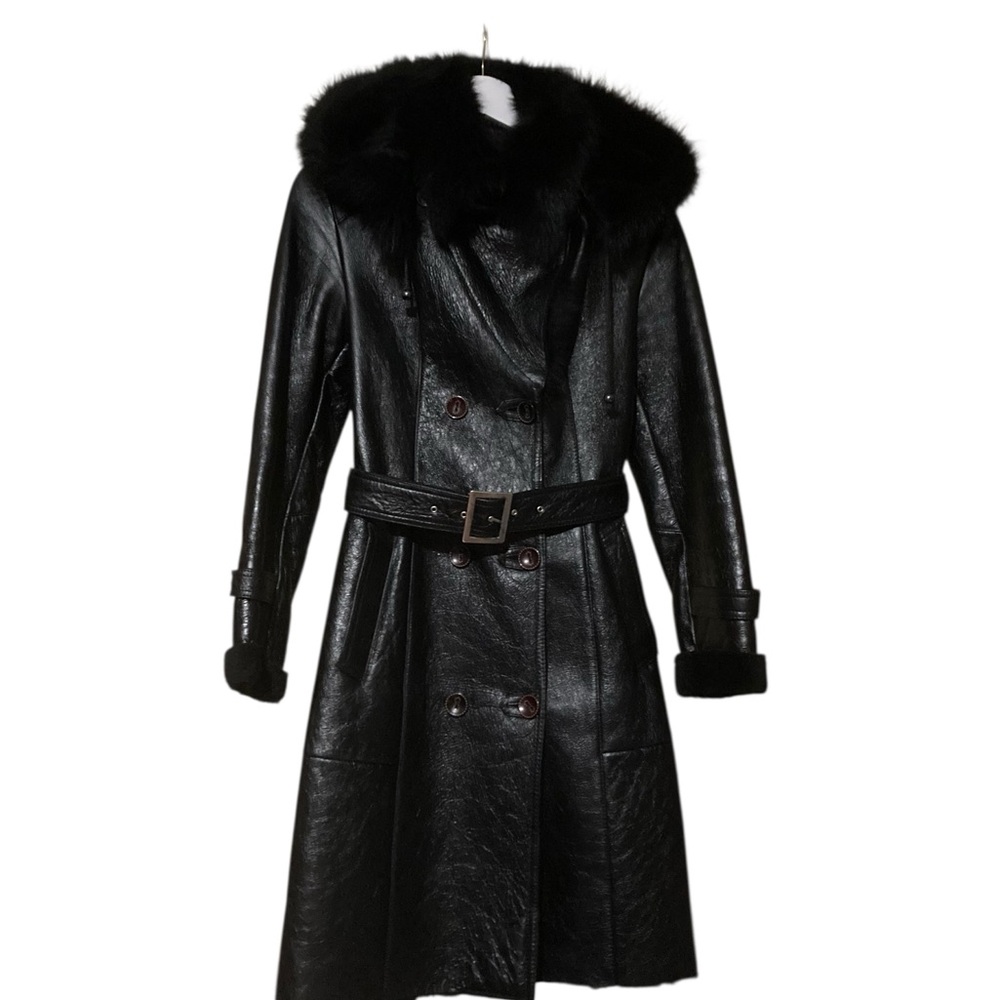 Genuine Shearling Hooded Coat